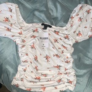 Forever 21 knit top ivory multi color